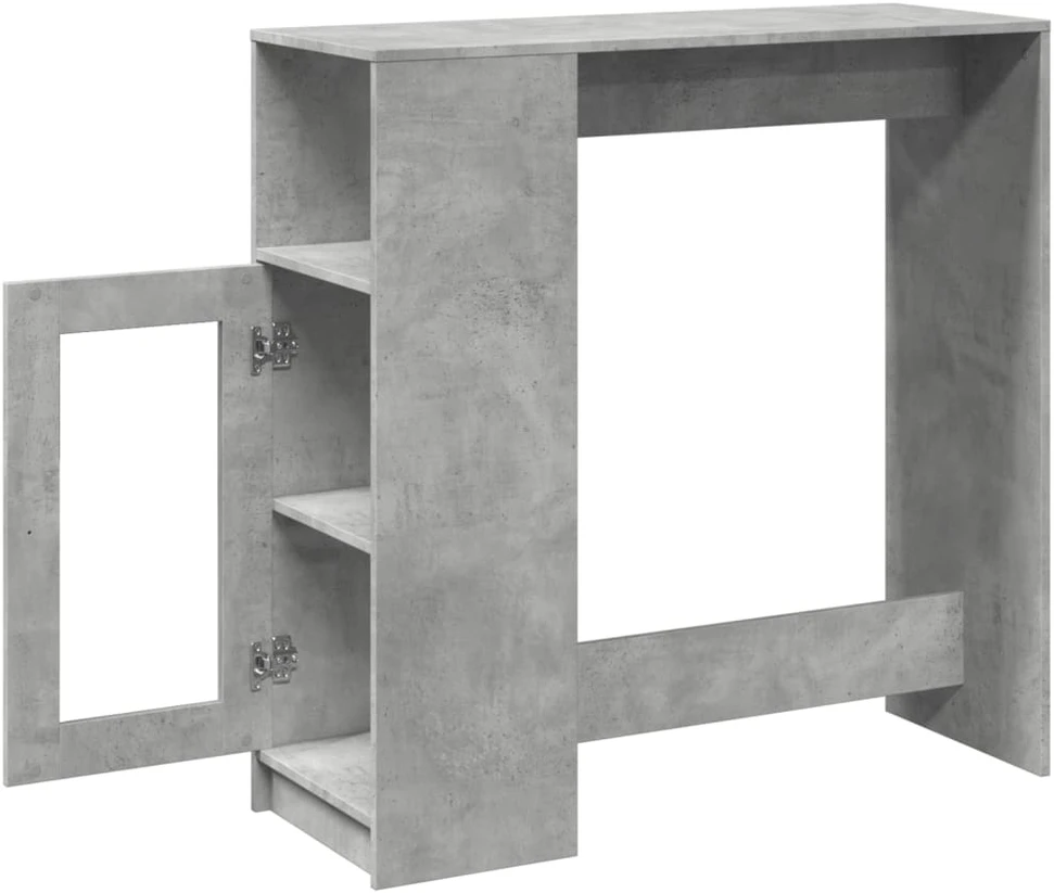 Baro stalas su lentynomis, betono, 101x40x103,5cm, mediena