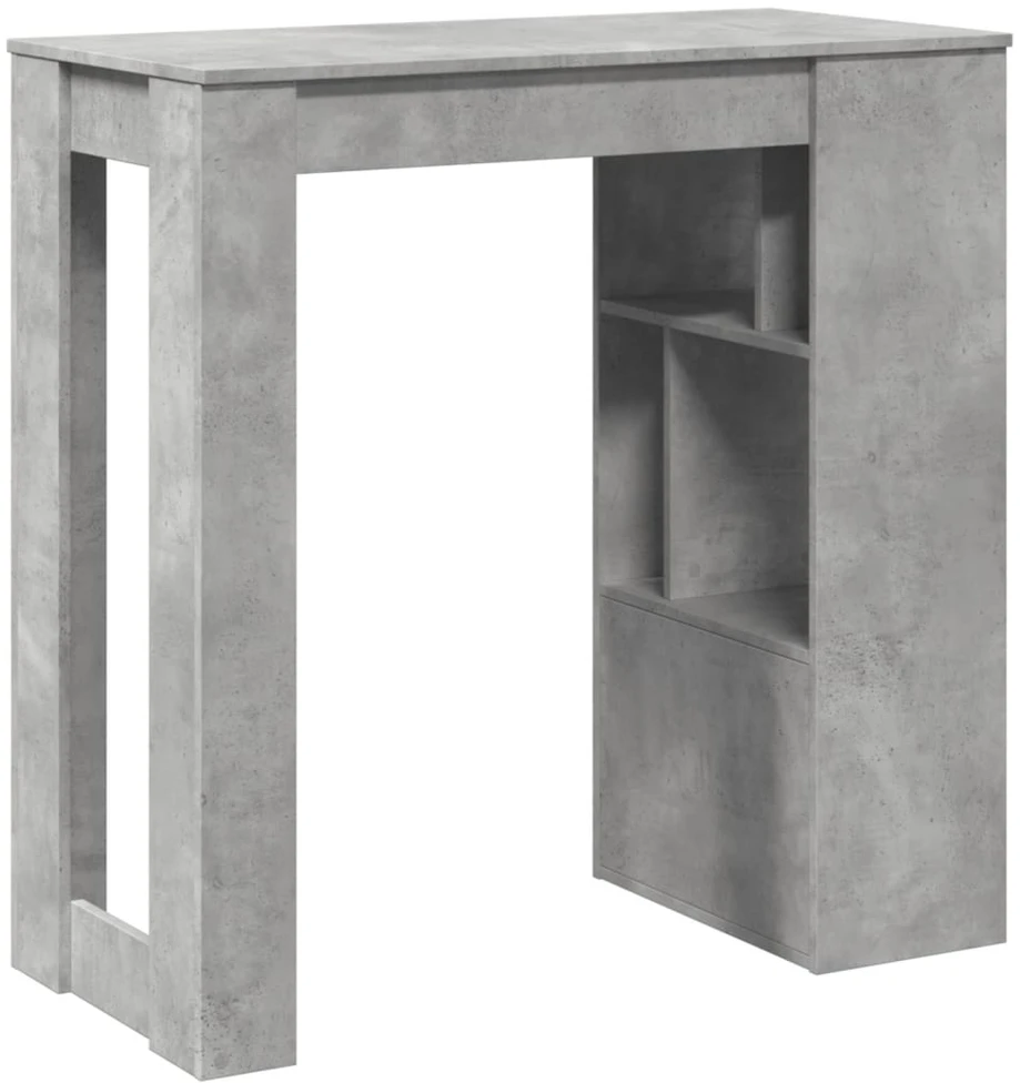Baro stalas su lentynomis, betono, 102x50x103,5cm, mediena