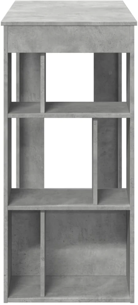 Baro stalas su lentynomis, betono, 102x50x103,5cm, mediena
