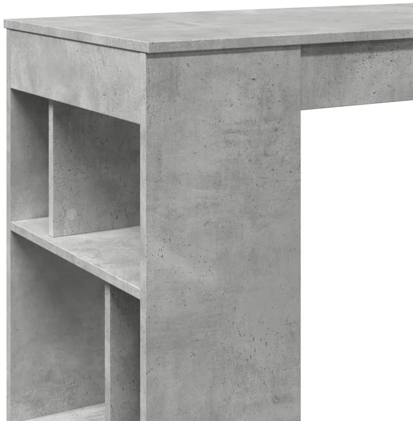 Baro stalas su lentynomis, betono, 102x50x103,5cm, mediena
