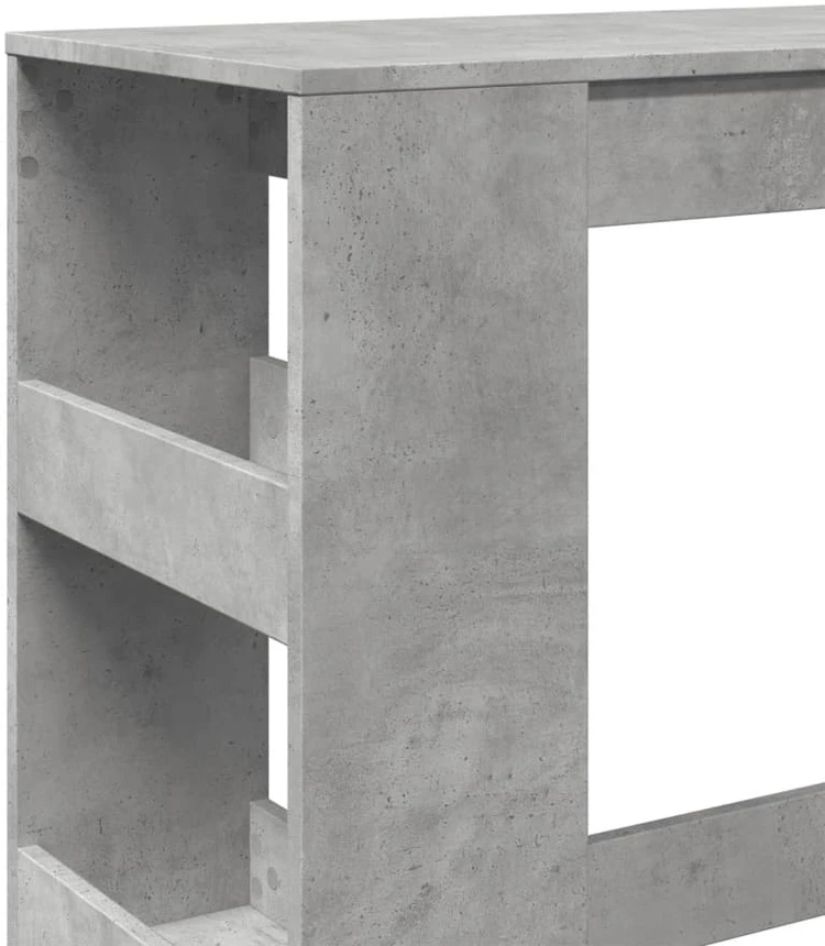 Baro stalas su lentynomis, betono, 90x40x103,5cm, mediena