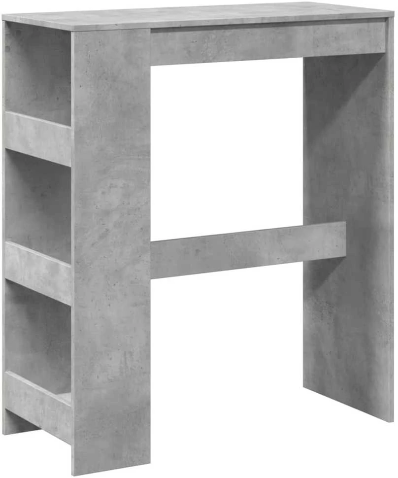 Baro stalas su lentynomis, betono, 90x40x103,5cm, mediena