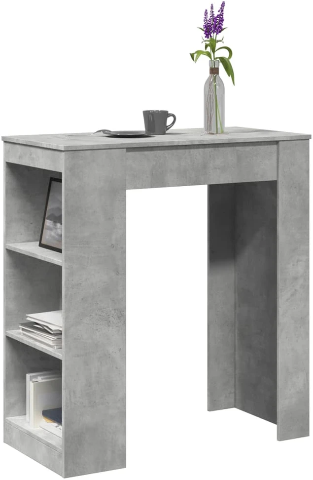 Baro stalas su lentynomis, betono, 95x47x103,5cm, mediena