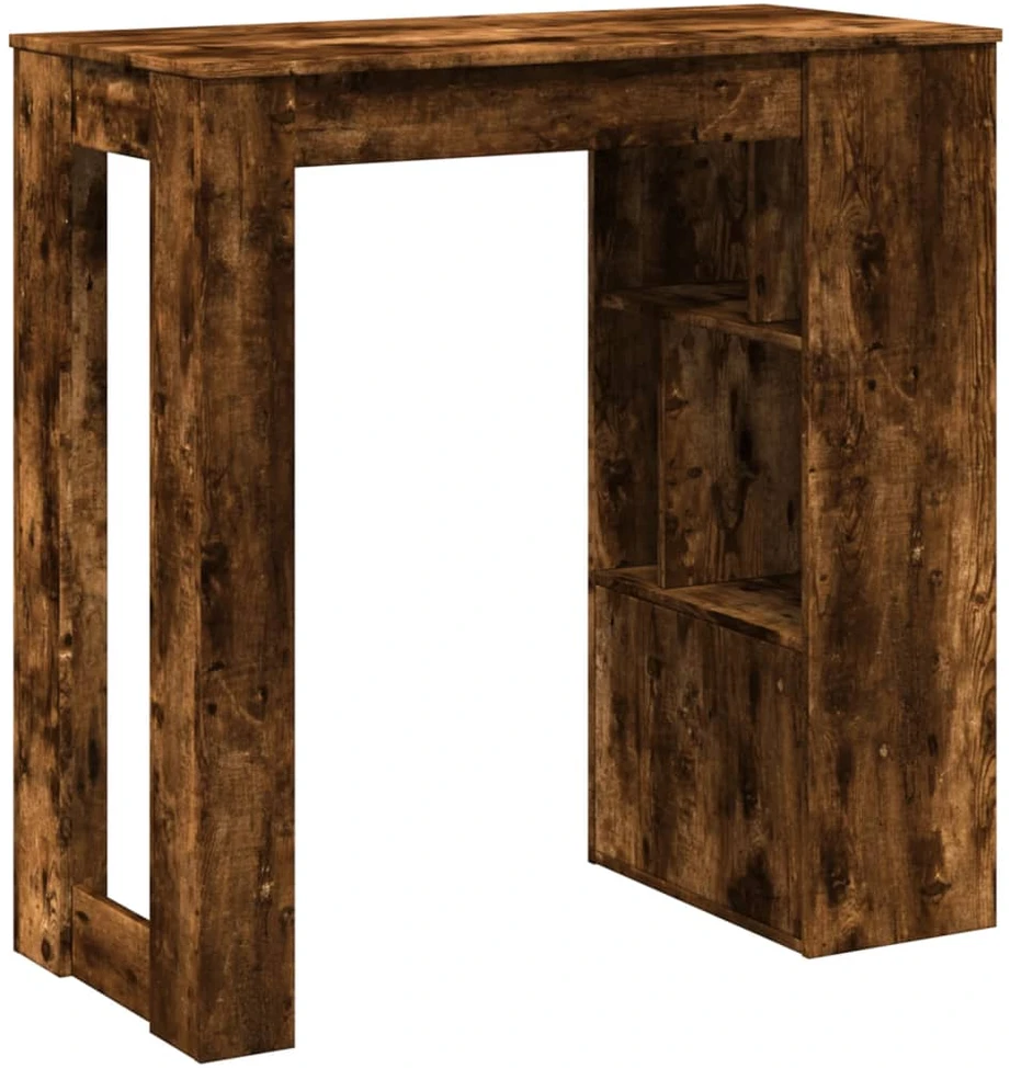 Baro stalas su lentynomis, dūminis, 102x50x103,5cm, mediena