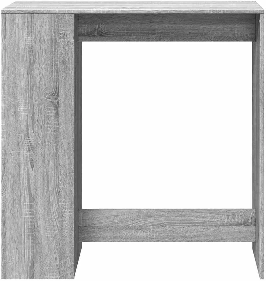 Baro stalas su lentynomis, pilkas, 101x40x103,5cm, mediena