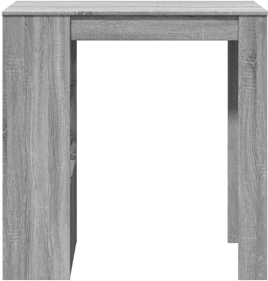 Baro stalas su lentynomis, pilkas, 102x50x103,5cm, mediena