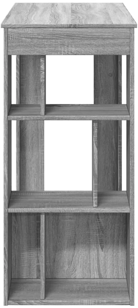 Baro stalas su lentynomis, pilkas, 102x50x103,5cm, mediena