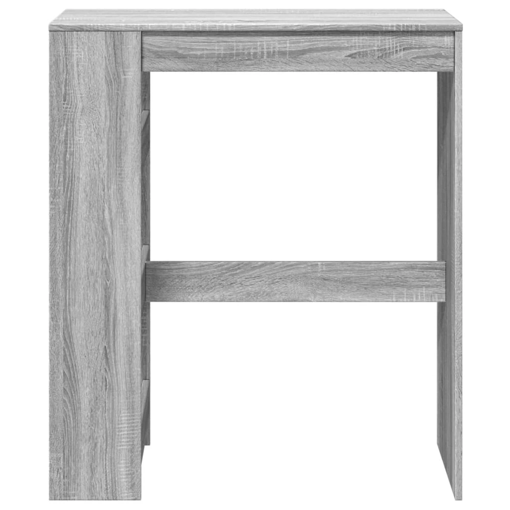 Baro stalas su lentynomis, pilkas, 90x40x103,5cm, mediena