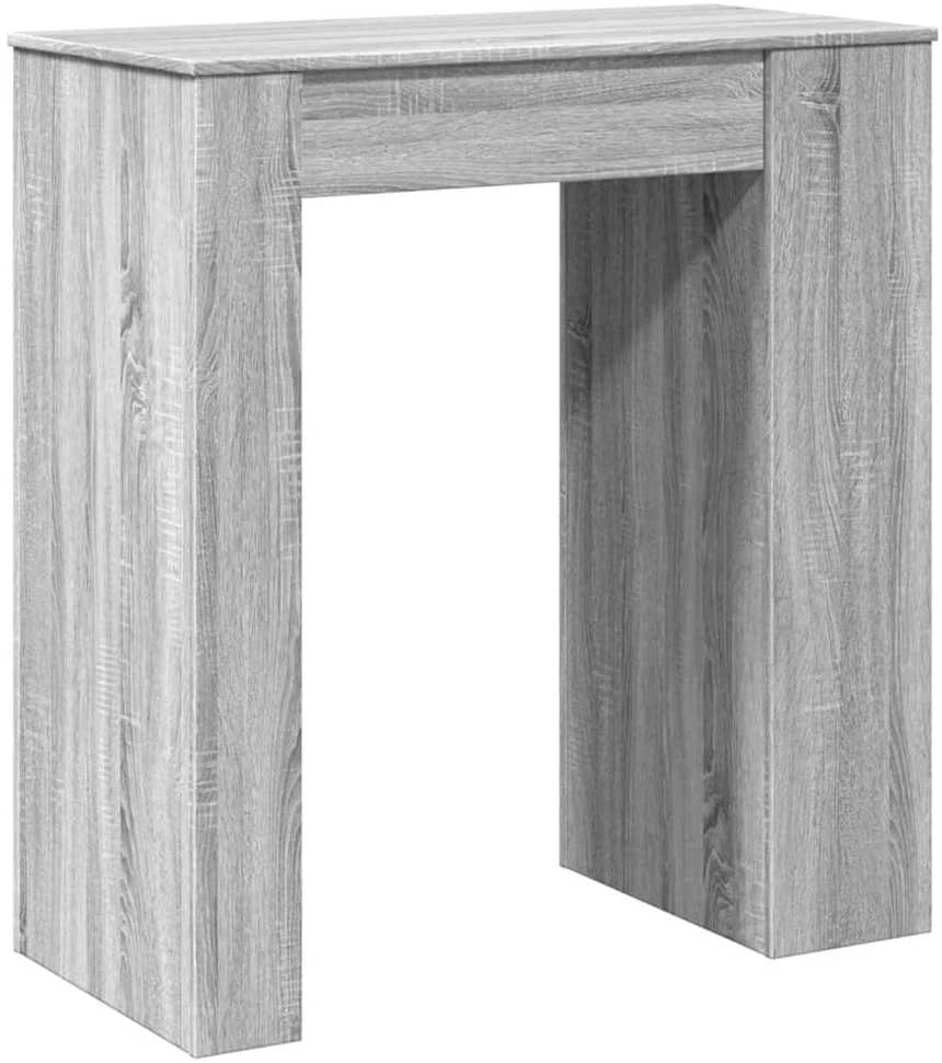 Baro stalas su lentynomis, pilkas, 95x47x103,5cm, mediena