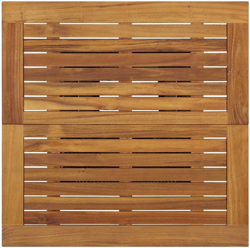 Baro staliukas, juodas, 80x80x110cm, poliratanas ir akacija