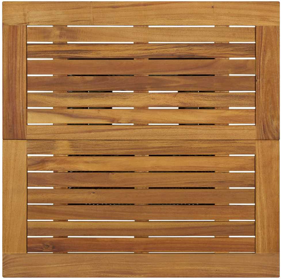 Baro staliukas, juodas, 80x80x110cm, poliratanas ir akacija