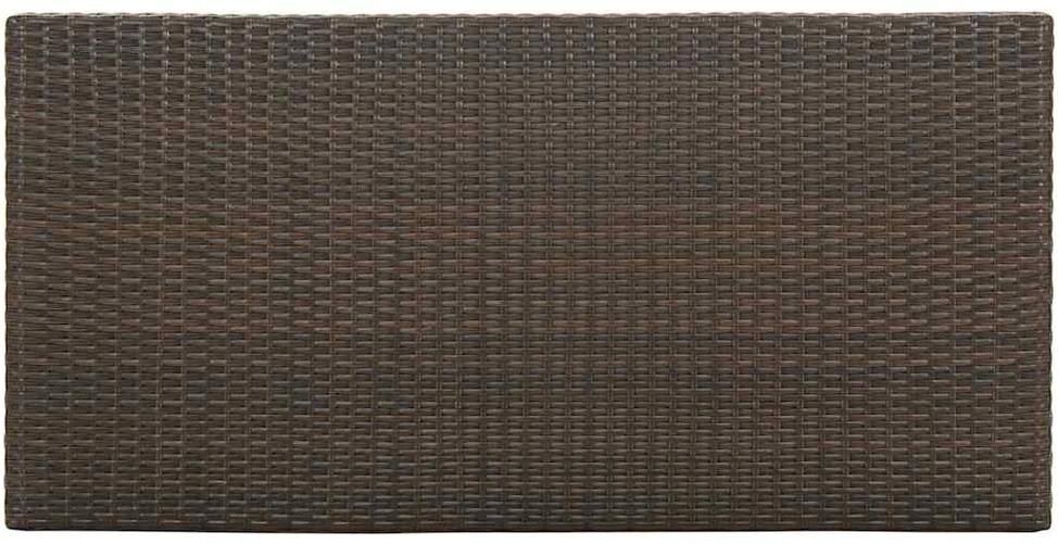 Baro staliukas su lentyna, rudas, 120x60x110cm, poliratanas
