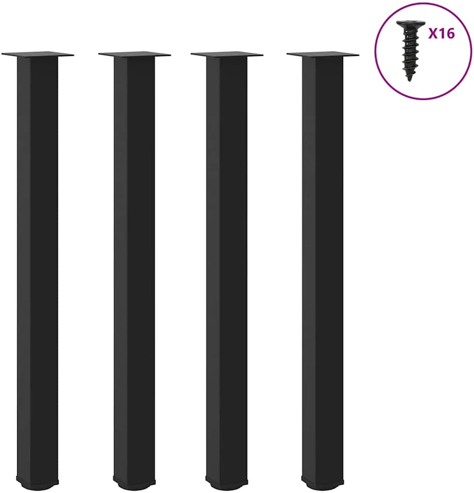 Baro stalo kojos, 4 vnt., juodos, 110-112 cm, plienas