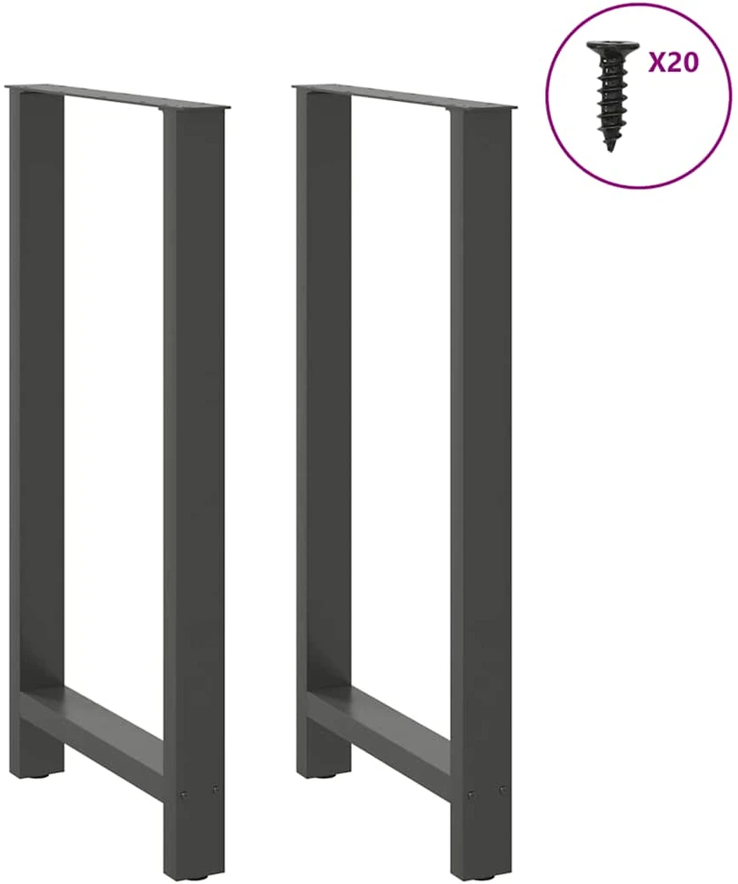 Kavos staliuko kojelės, antracito, 2 vnt., 60x(110-111)cm