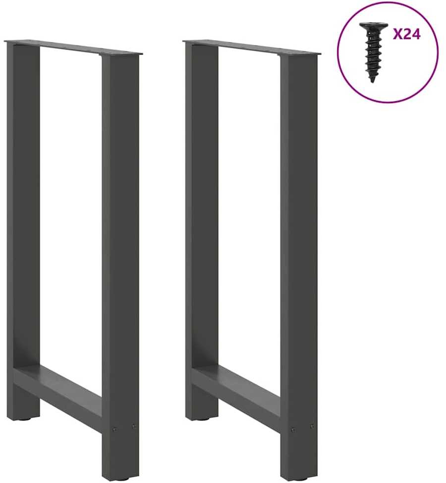 Baro stalo kojos, antracito spalvos, 2 vnt., 60x(100-101) cm, plienas