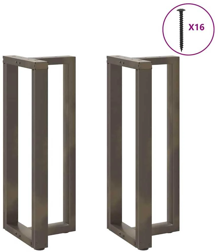Baro stalo kojos, T formos, 2 vnt., juodos, 40x35x(100-101) cm, plienas
