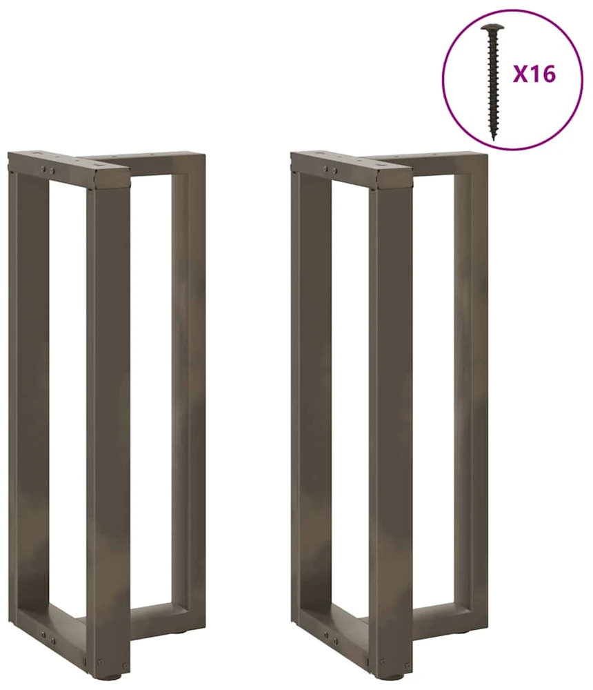 Baro stalo kojos, T formos, 2 vnt., juodos, 50x35x(100-101) cm, plienas