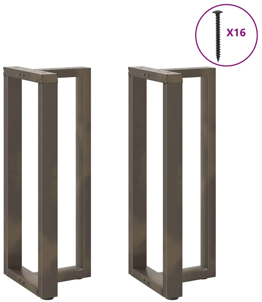 Baro stalo kojos, T formos, 2 vnt., juodos, 40x35x(100-101) cm, plienas