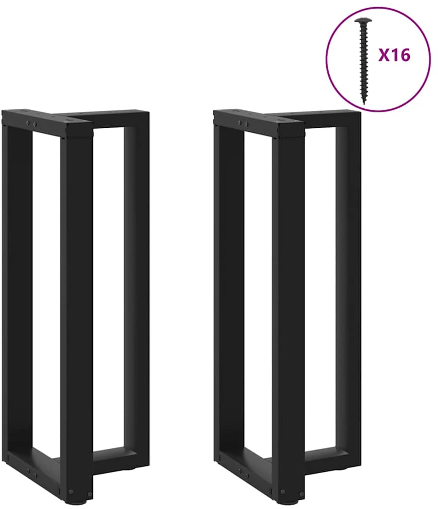 Baro stalo kojos, T formos, 2 vnt., juodos, 40x35x(100-101) cm, plienas