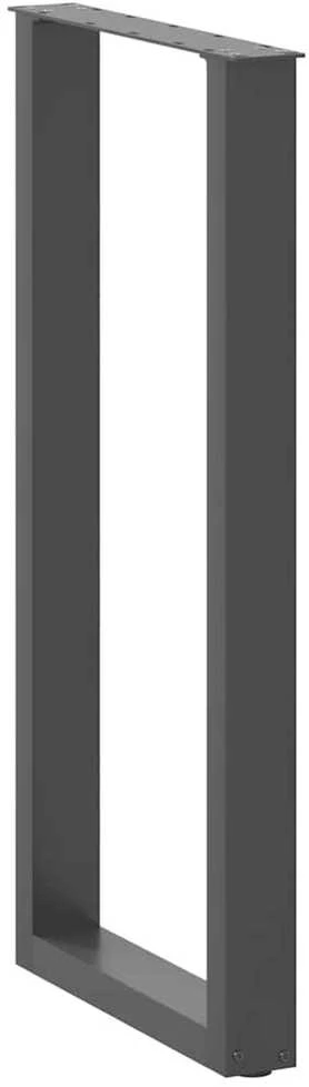 Baro stalo kojos, U formos, 2 vnt., antracito spalvos, 40x(100-101) cm, plienas