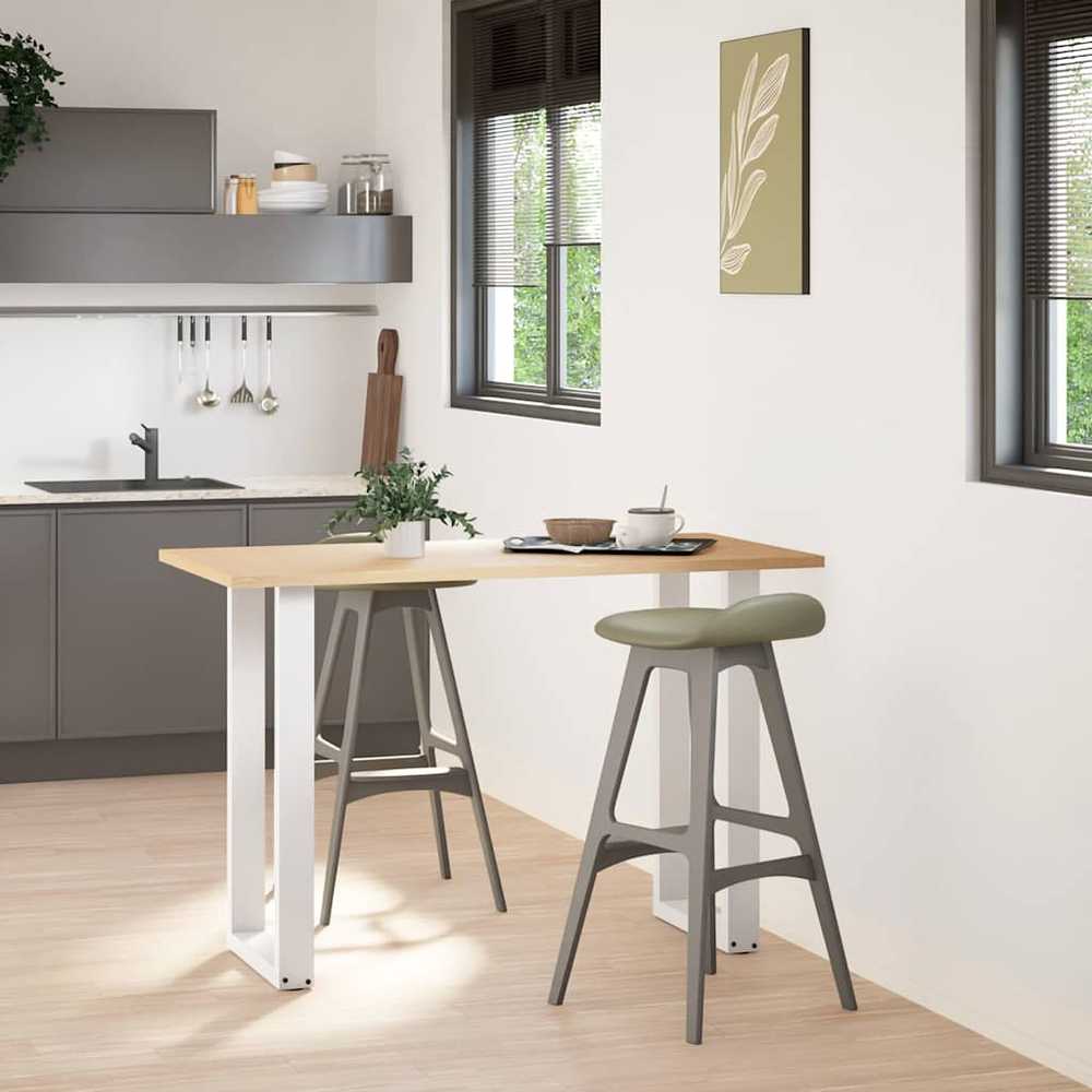 Kavos staliuko kojelės, U formos, 2 vnt., balta, 40x(90-91) cm