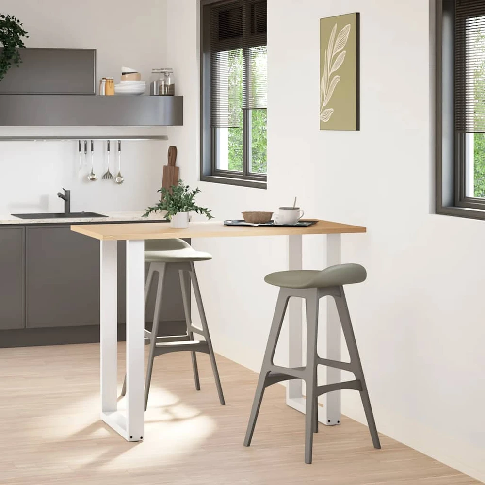 Kavos staliuko kojelės, U formos, 2 vnt., balta, 60x(100-101)cm