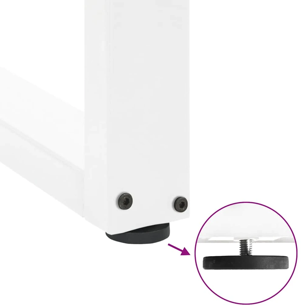 Kavos staliuko kojelės, U formos, 2 vnt., balta, 40x(110-111)cm