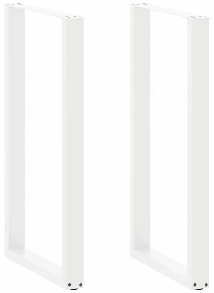 Kavos staliuko kojelės, U formos, 2 vnt., balta, 60x(110-111)cm