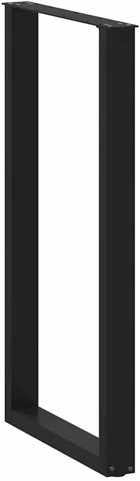 Kavos staliuko kojelės, U formos, 2 vnt., juoda, 60x(110-111)cm