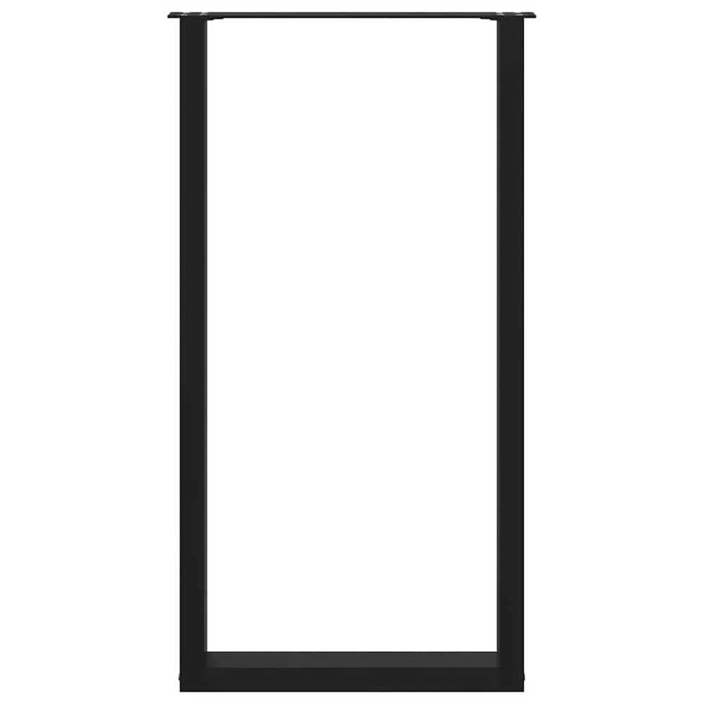 Kavos staliuko kojelės, U formos, 2 vnt., juoda, 60x(110-111)cm