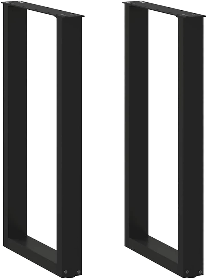 Kavos staliuko kojelės, U formos, 2 vnt., juoda, 50x(90-91) cm