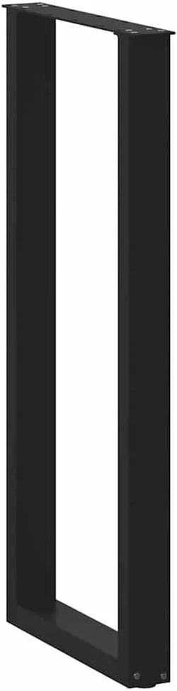 Kavos staliuko kojelės, U formos, 2 vnt., juoda, 40x(110-111)cm