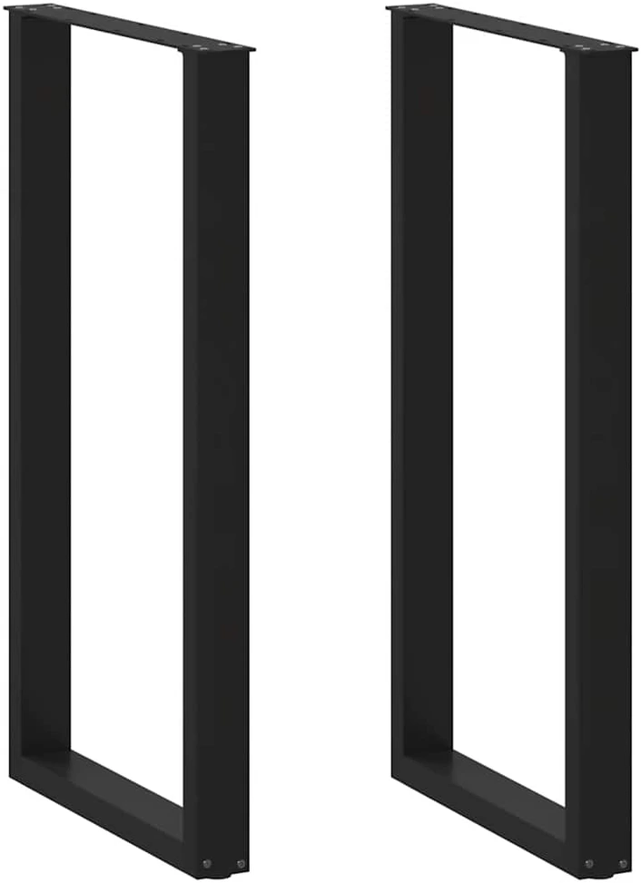 Kavos staliuko kojelės, U formos, 2 vnt., juoda, 60x(110-111)cm