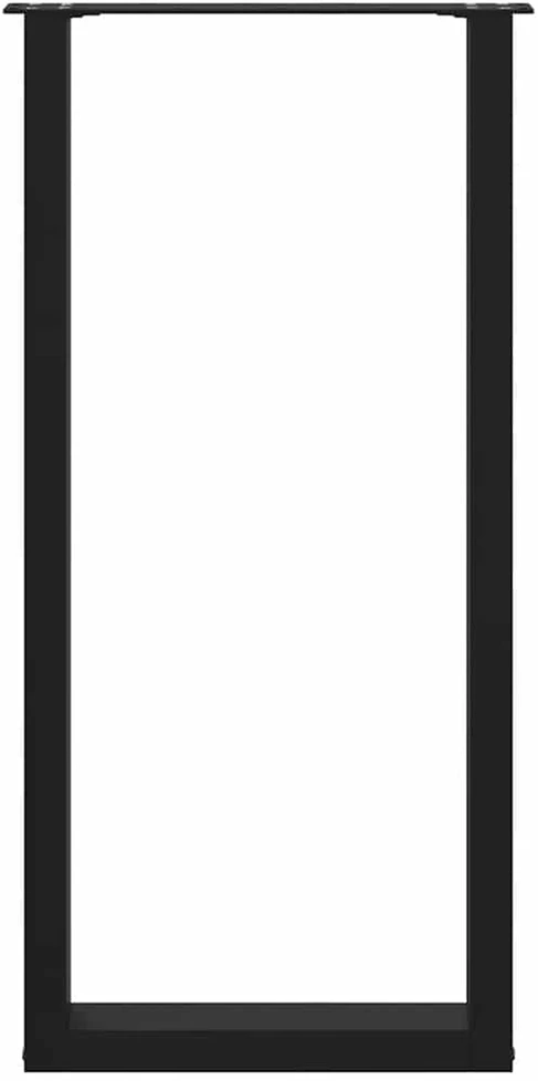Kavos staliuko kojelės, U formos, 2 vnt., juoda, 50x(100-101)cm