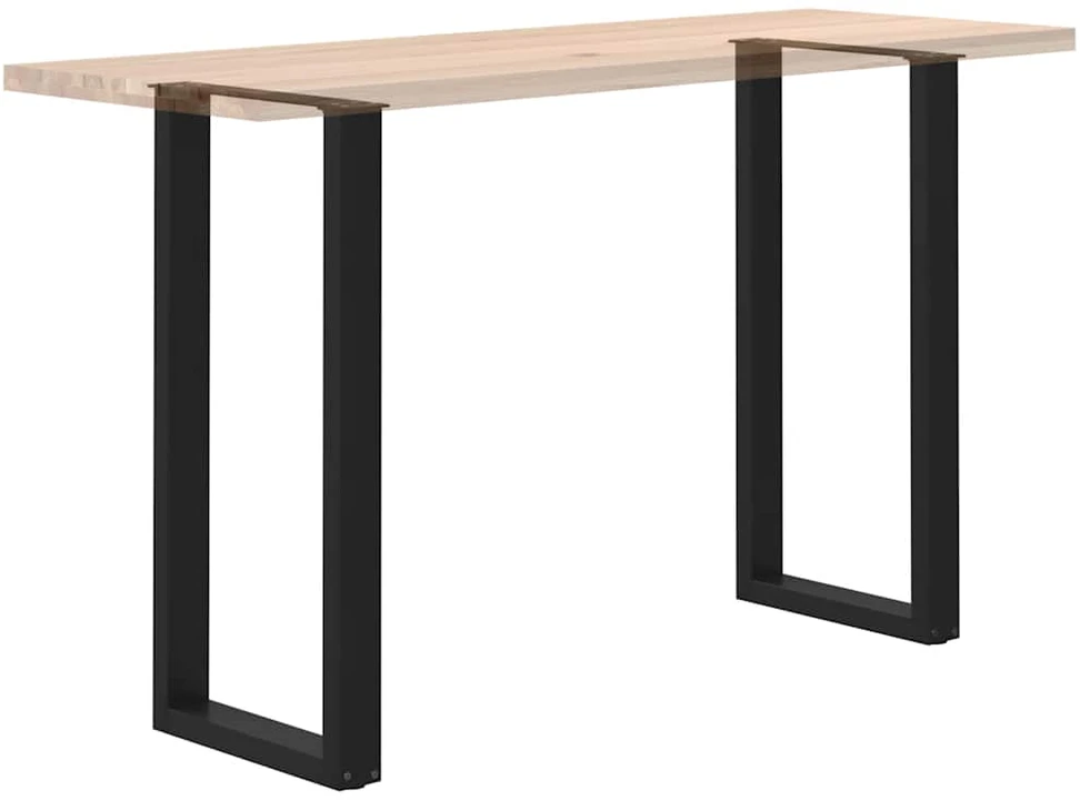 Kavos staliuko kojelės, U formos, 2 vnt., juoda, 50x(100-101)cm