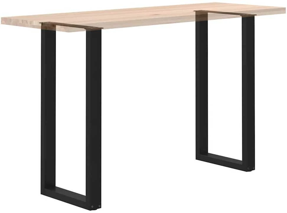 Kavos staliuko kojelės, U formos, 2 vnt., juoda, 50x(100-101)cm