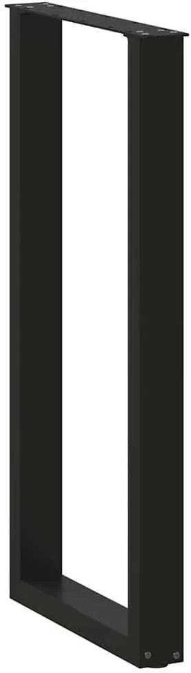 Kavos staliuko kojelės, U formos, 2 vnt., juoda, 50x(100-101)cm