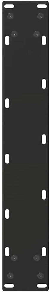 Kavos staliuko kojelės, U formos, 2 vnt., juoda, 50x(100-101)cm
