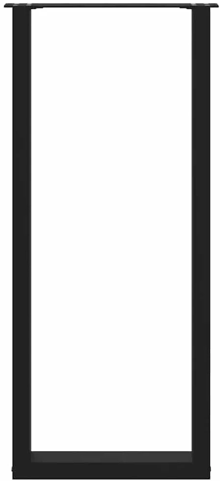 Kavos staliuko kojelės, U formos, 2 vnt., juoda, 40x(110-111)cm