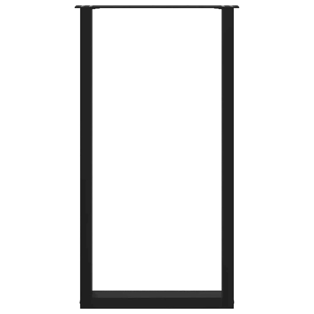 Kavos staliuko kojelės, U formos, 2 vnt., juoda, 60x(110-111)cm