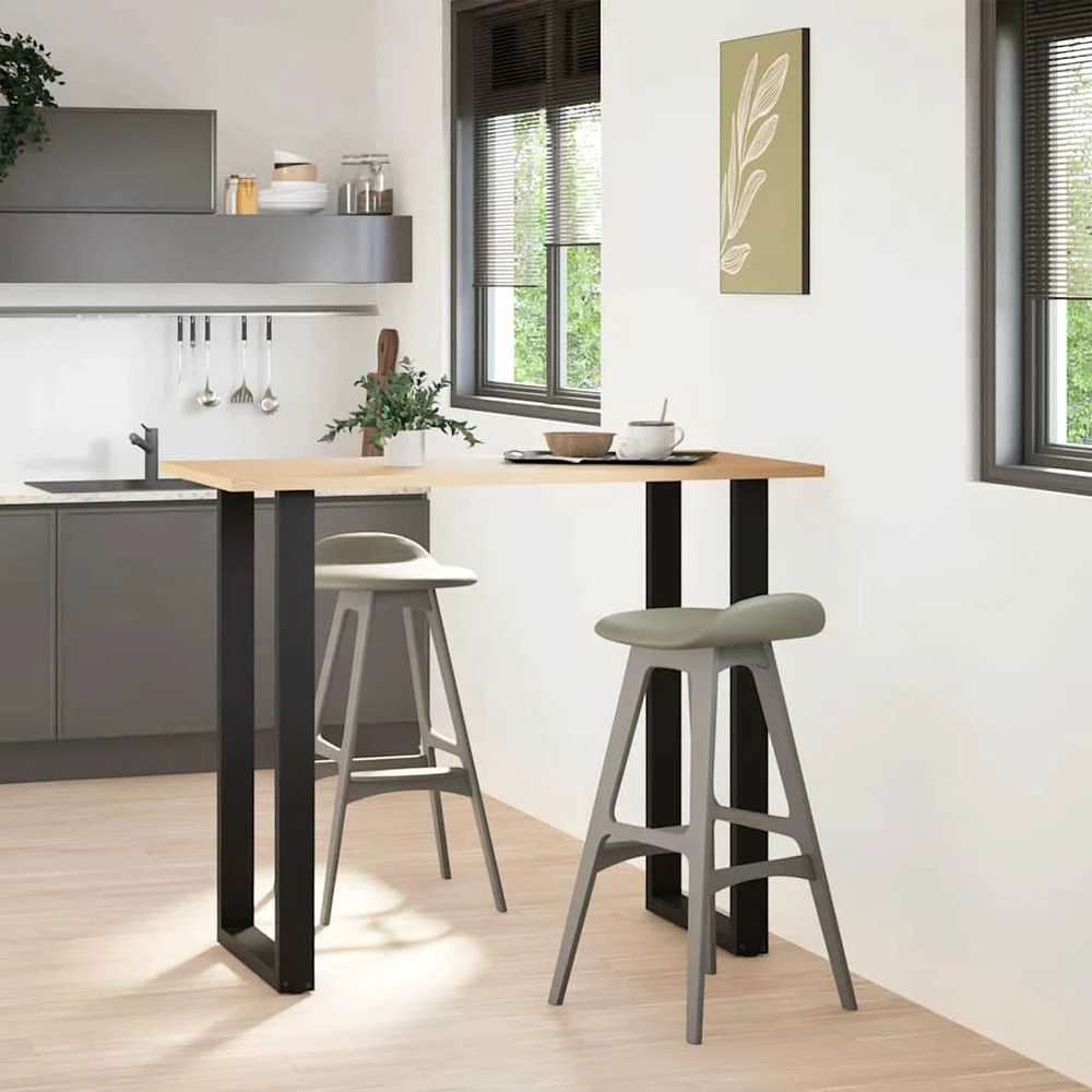Kavos staliuko kojelės, U formos, 2 vnt., juoda, 60x(110-111)cm