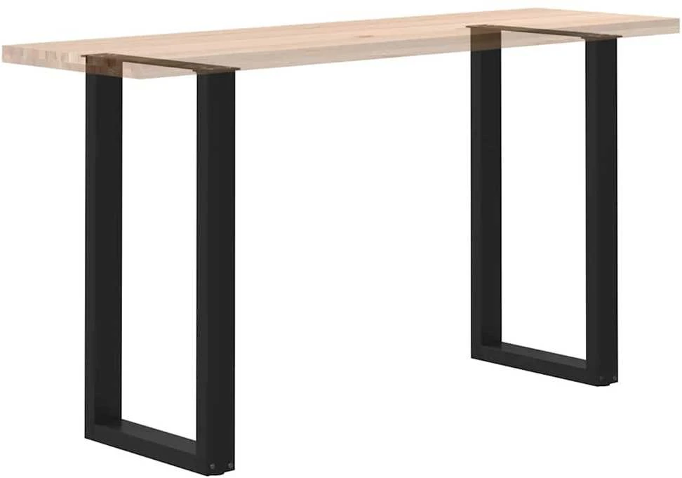 Kavos staliuko kojelės, U formos, 2 vnt., juoda, 50x(90-91) cm