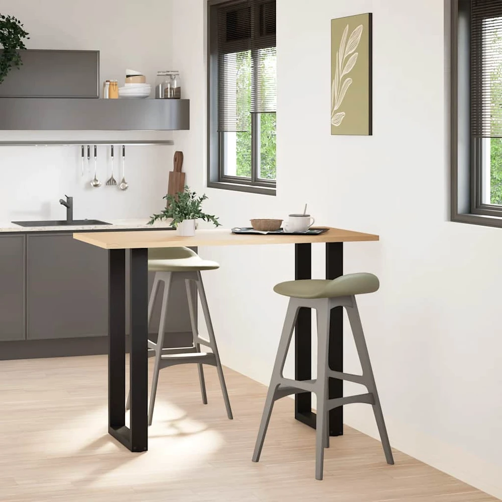 Kavos staliuko kojelės, U formos, 2 vnt., juoda, 40x(100-101)cm