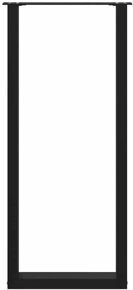 Kavos staliuko kojelės, U formos, 2 vnt., juoda, 50x(110-111)cm