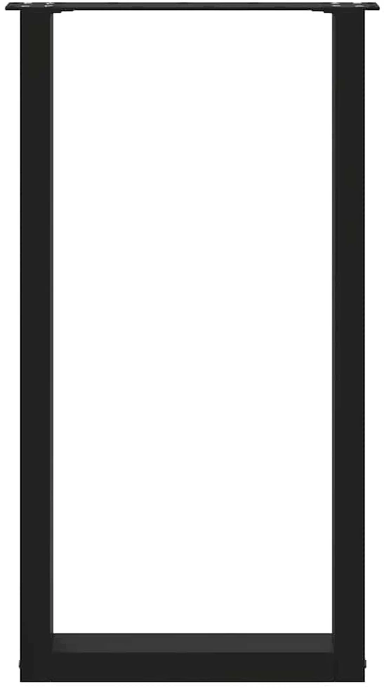 Kavos staliuko kojelės, U formos, 2 vnt., juoda, 40x(90-91) cm