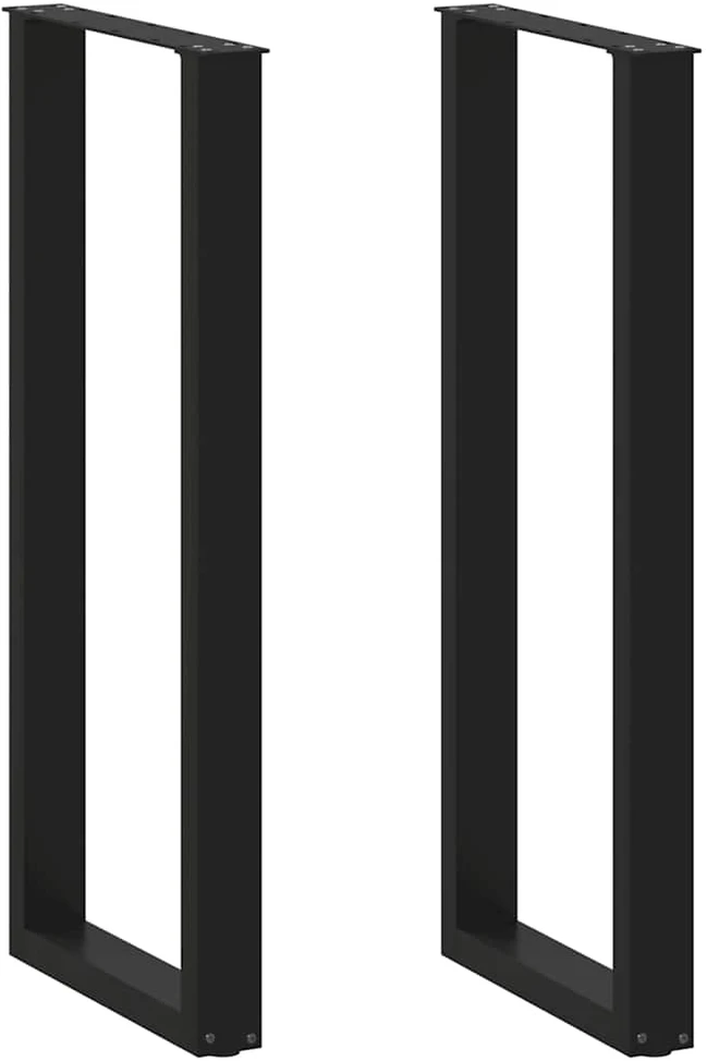 Kavos staliuko kojelės, U formos, 2 vnt., juoda, 40x(110-111)cm