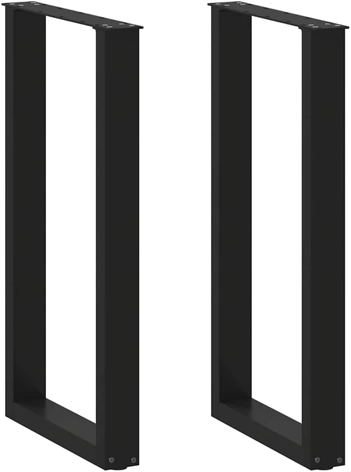 Kavos staliuko kojelės, U formos, 2 vnt., juoda, 40x(90-91) cm