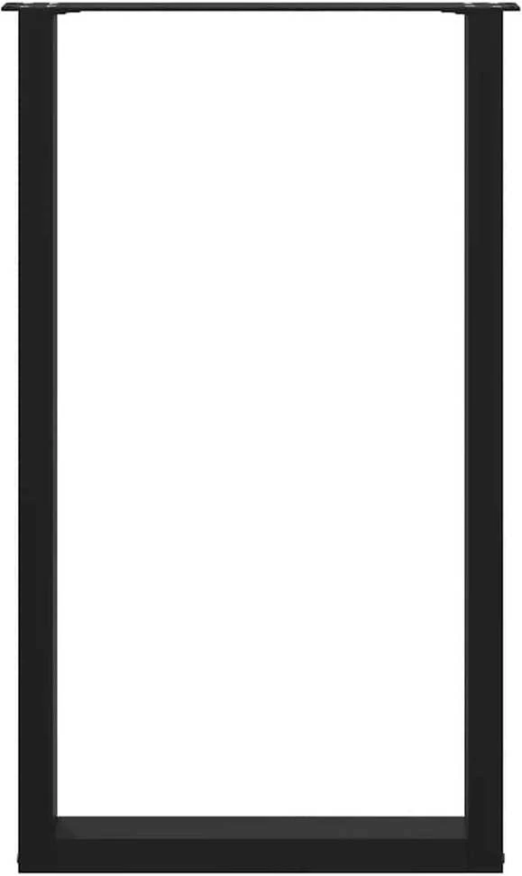 Kavos staliuko kojelės, U formos, 2 vnt., juoda, 60x(100-101)cm