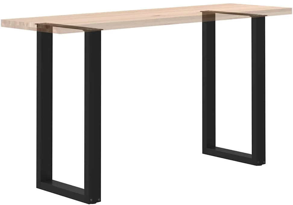 Kavos staliuko kojelės, U formos, 2 vnt., juoda, 50x(90-91) cm
