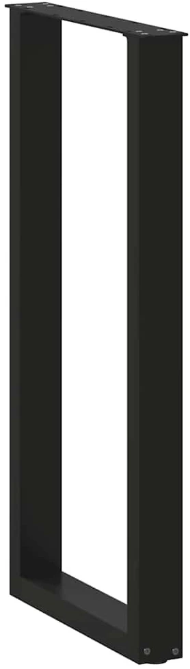Kavos staliuko kojelės, U formos, 2 vnt., juoda, 50x(100-101)cm